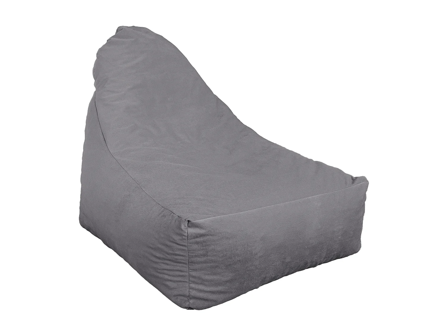 Pouf fauteuil XXL tissu velours - 120x70x90 cm - Gris