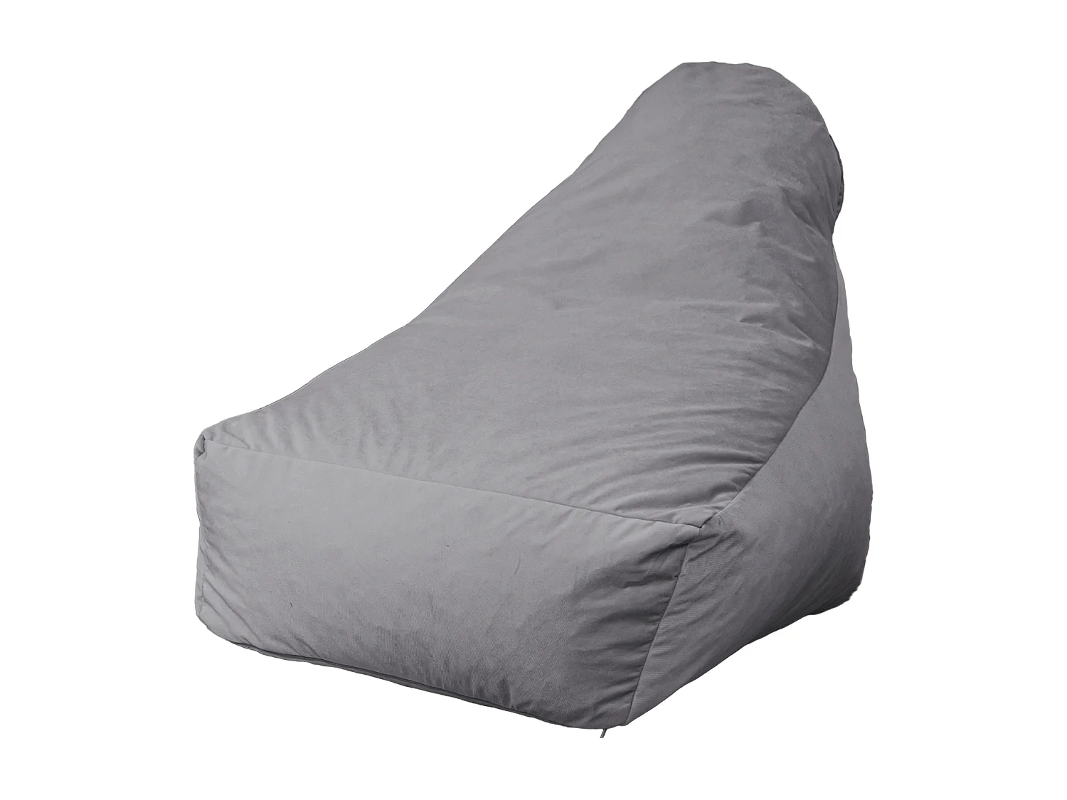 Pouf fauteuil XXL tissu velours - 120x70x90 cm - Gris