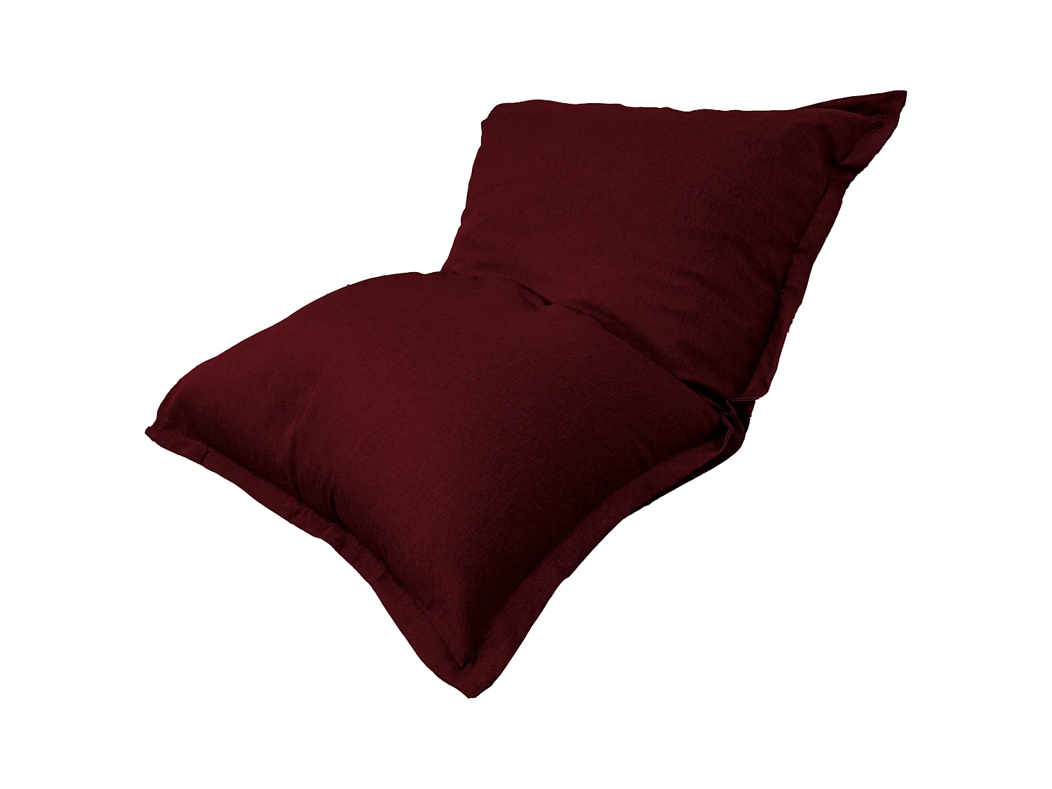 Pouf intérieur XXL Housse effet lin prune 190x155cm