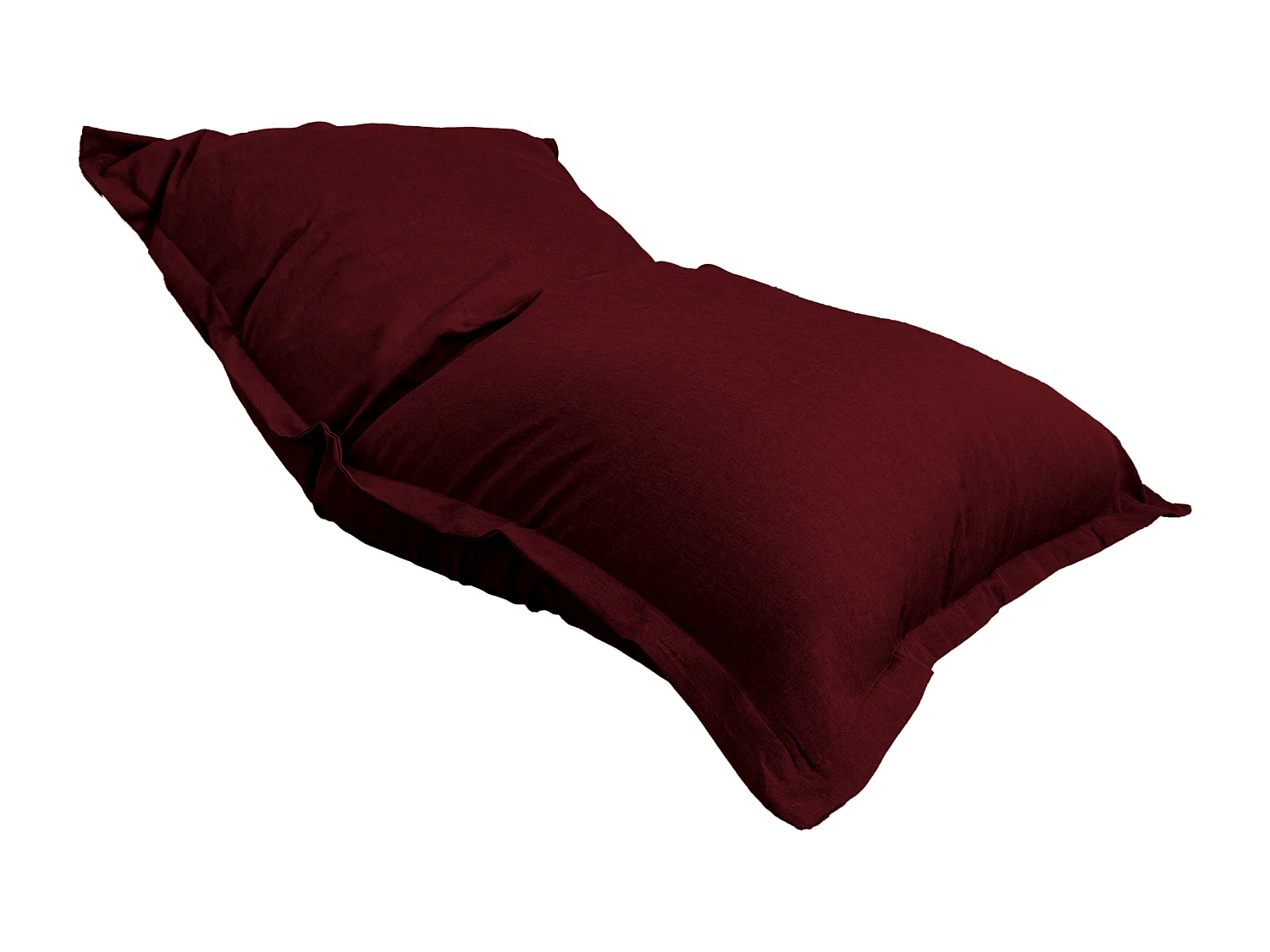 Pouf intérieur XXL Housse effet lin prune 190x155cm