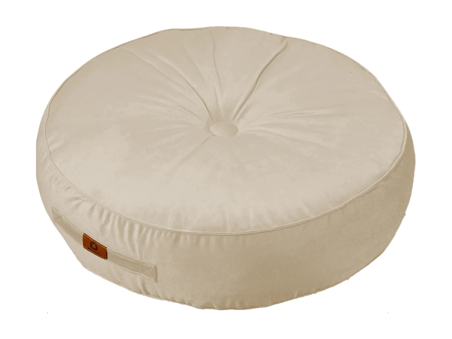 Pouf en velours diamètre 60 ensemble de 2 - crème