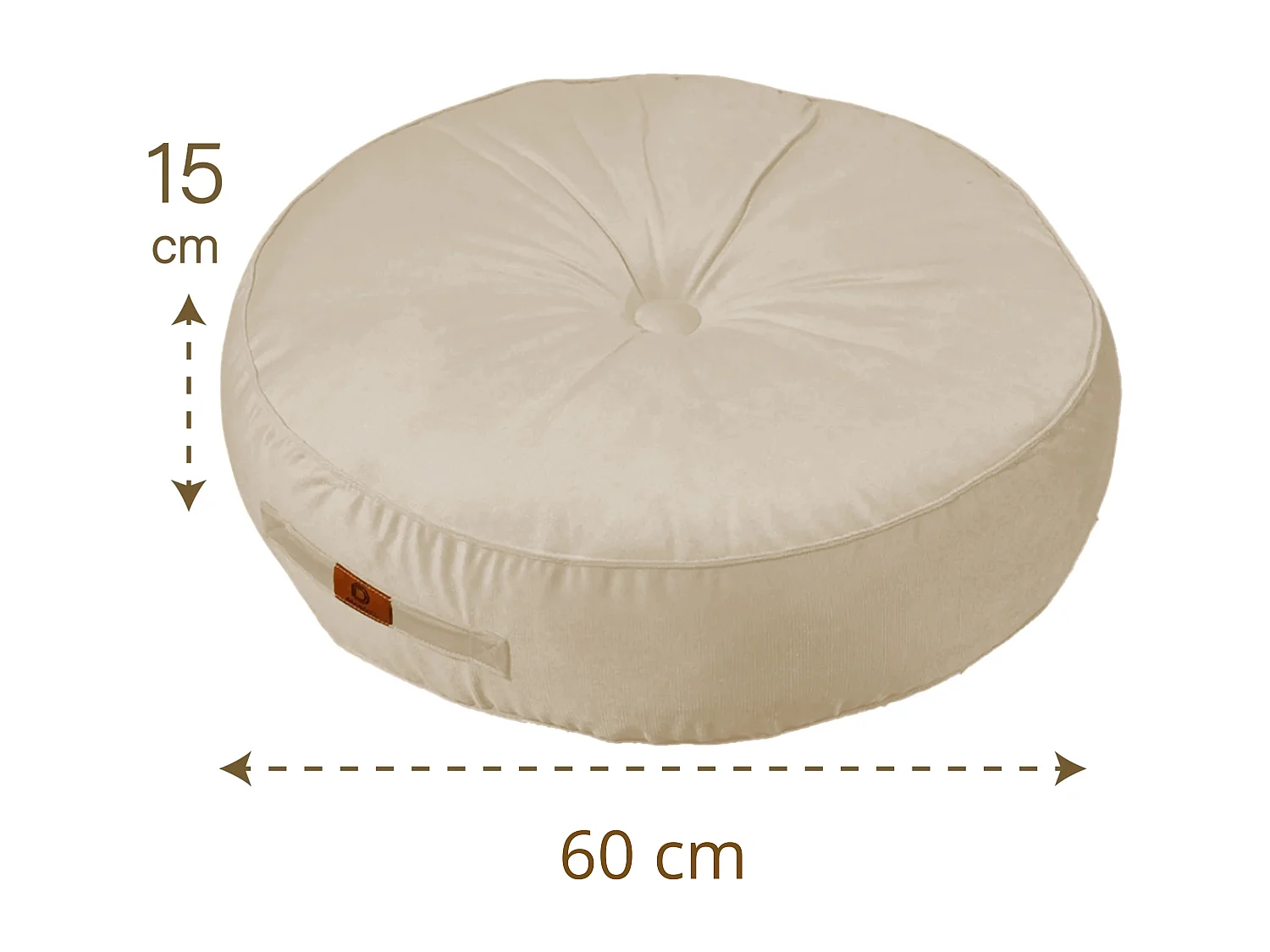 Pouf en velours diamètre 60 ensemble de 2 - crème