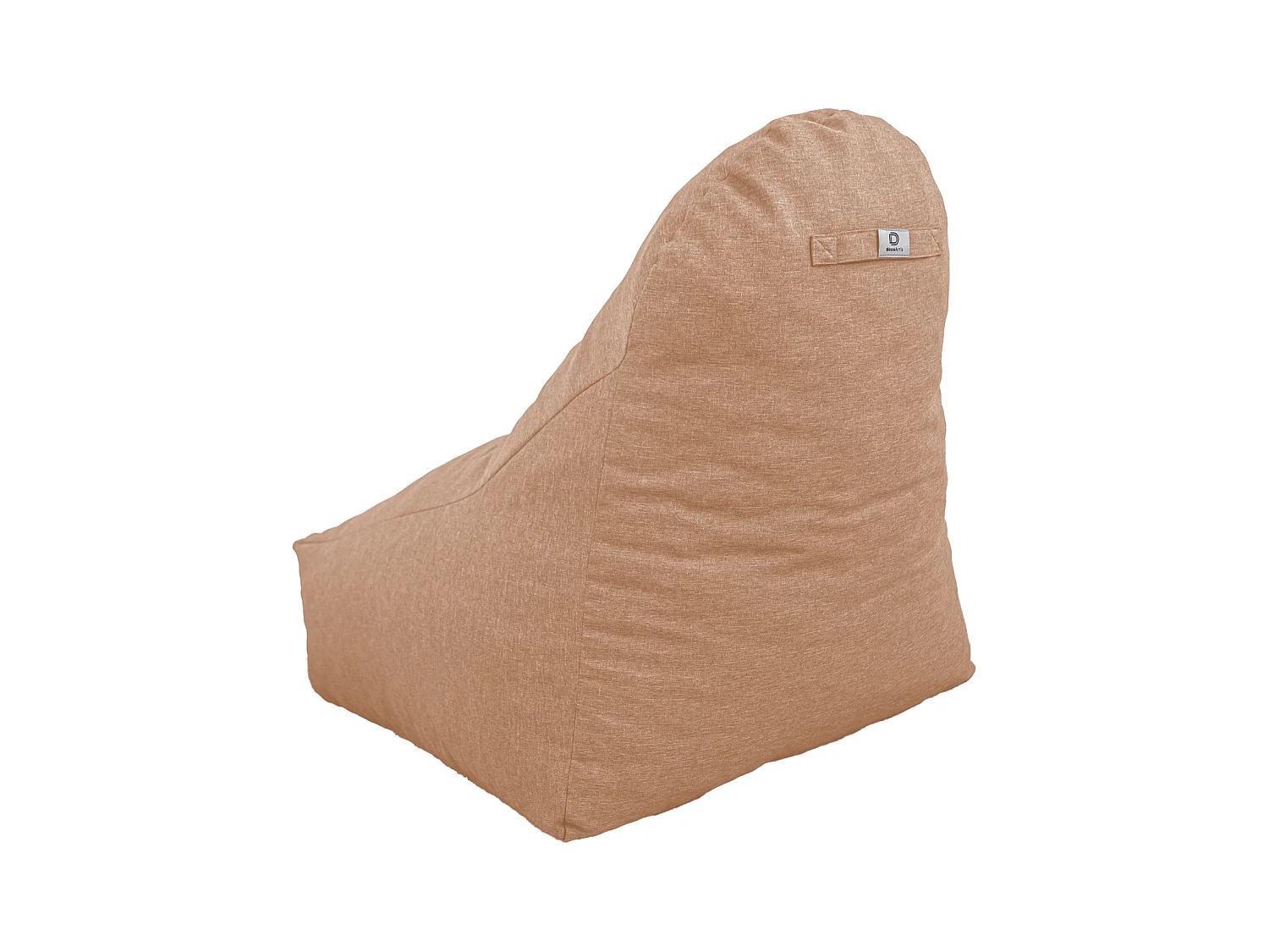 Pouf fauteuil XXL d'intérieur en tissu effet lin - 120x70x90 cm - Marron