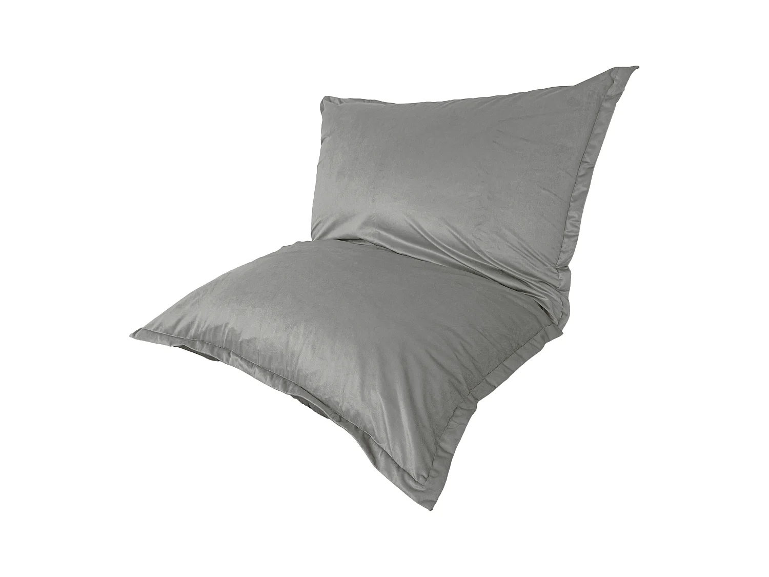 Pouf intérieur XXL Housse en velours gris clair 190x155cm