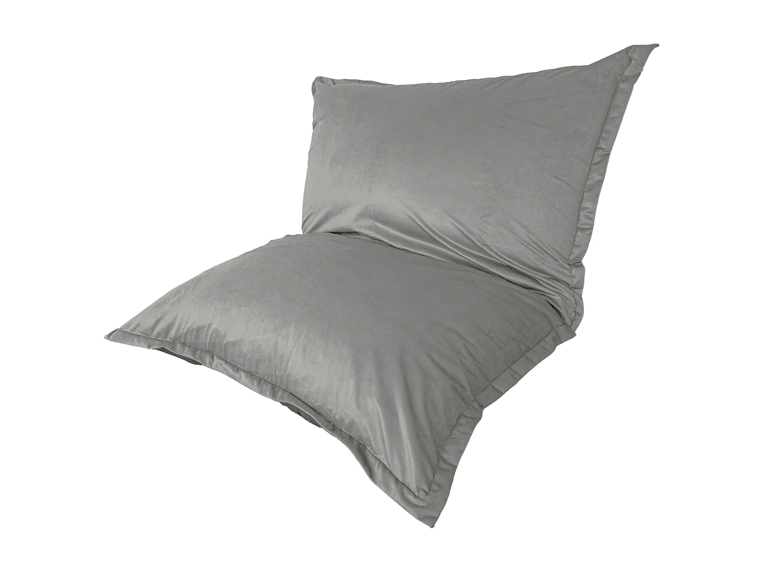 Pouf Intérieur XXL - Housse Velours - 190x155cm  - Gris