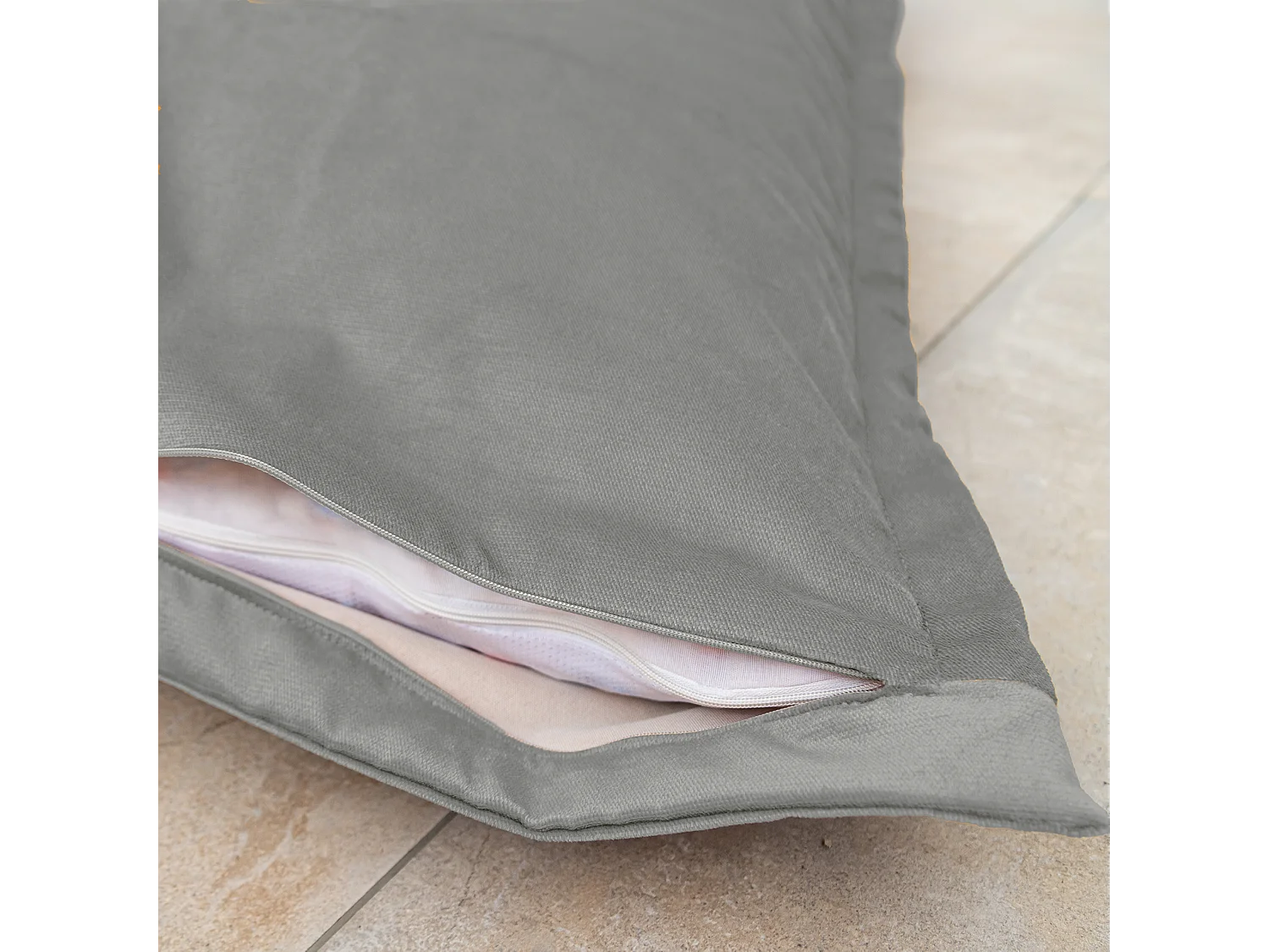 Pouf Intérieur XXL - Housse Velours - 190x155cm  - Gris