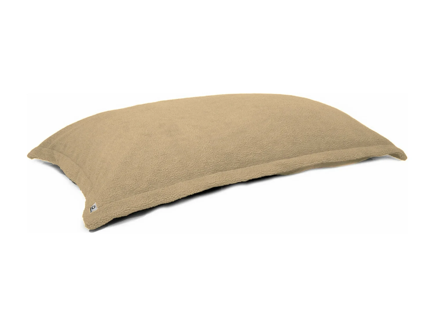 Pouf Intérieur XL - Housse Sherpa (Effet Mouton) Garnissage en flocon de mousse 150x100cm - Beige