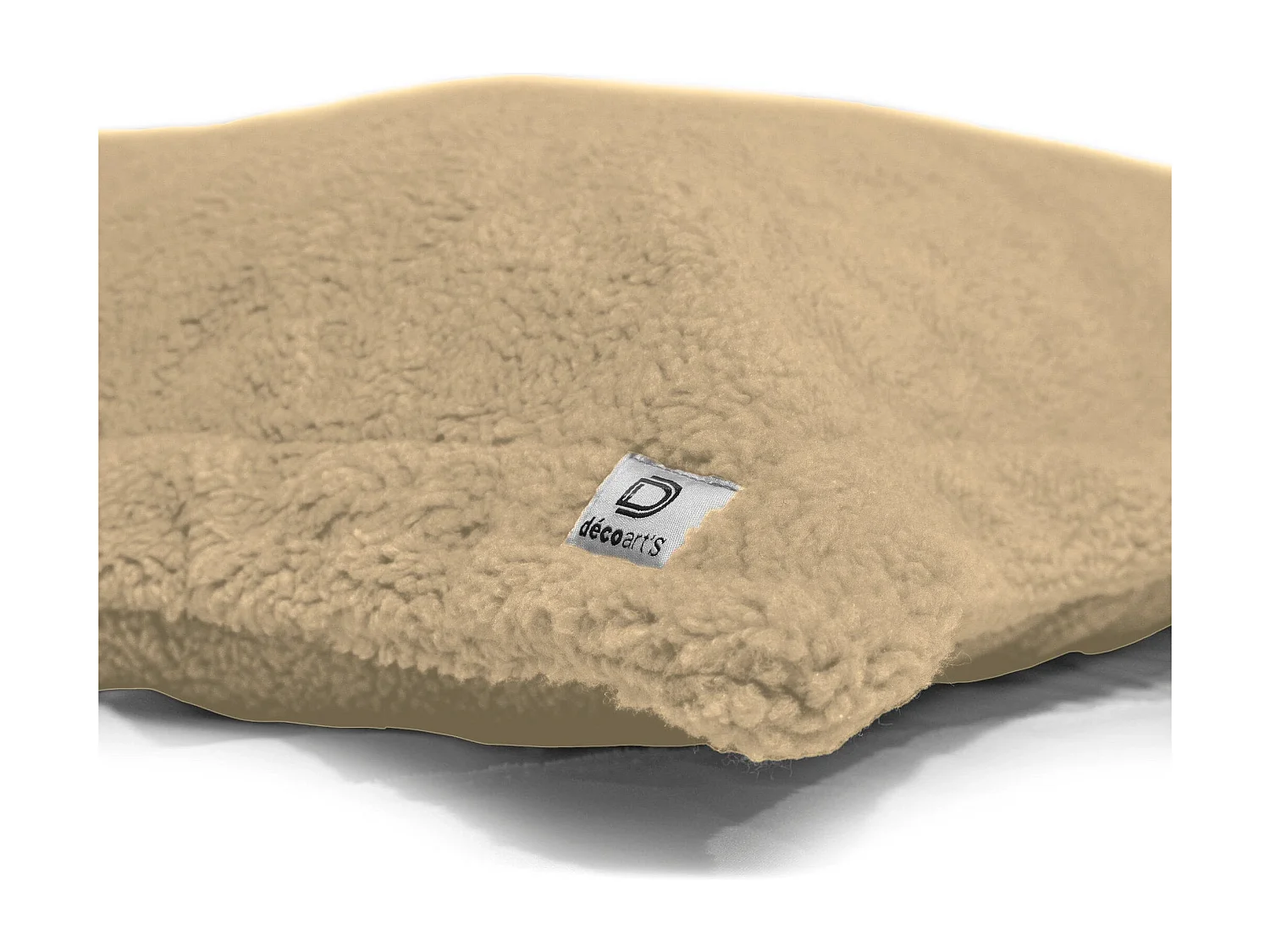 Pouf Intérieur XL - Housse Sherpa (Effet Mouton) Garnissage en flocon de mousse 150x100cm - Beige