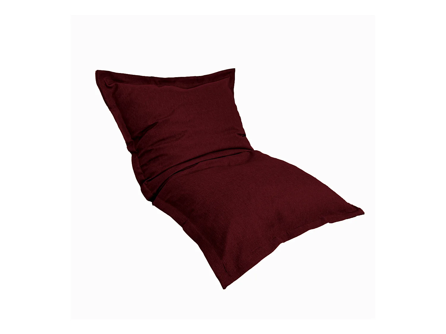 Pouf intérieur XL Housse effet lin prune 150x100cm