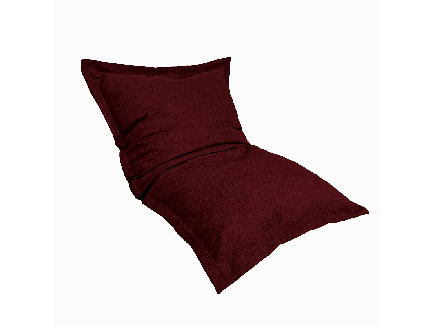 Pouf Intérieur XL - Housse effet Lin - 150x100cm - Prune