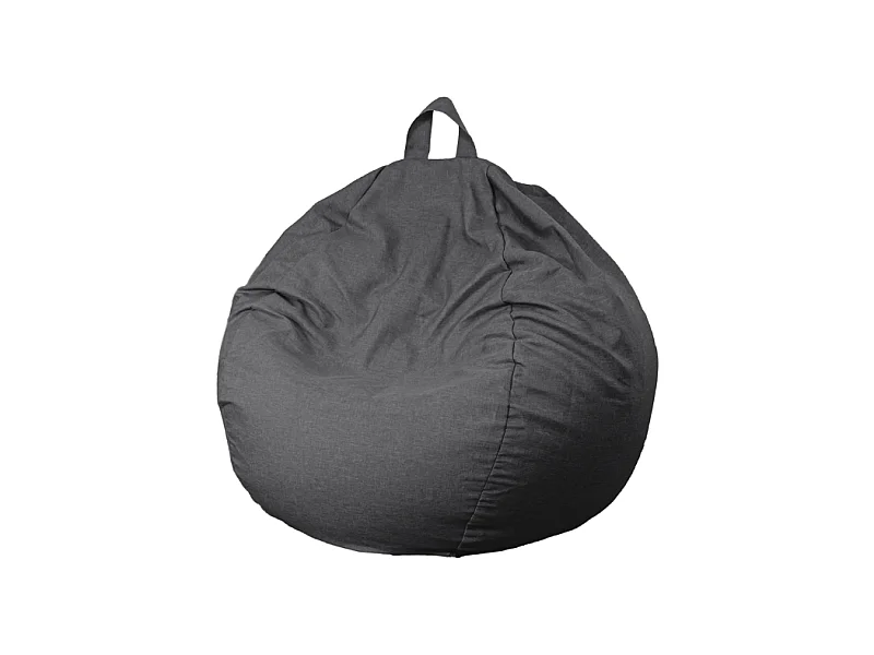Pouf poire XL d'intérieur en tissu effet lin - 110x120 cm - Gris chiné