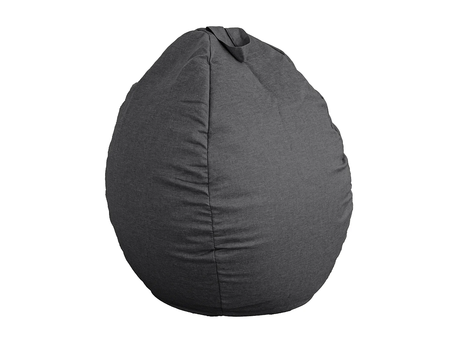 Pouf poire XL d'intérieur en tissu effet lin - 110x120 cm - Gris chiné