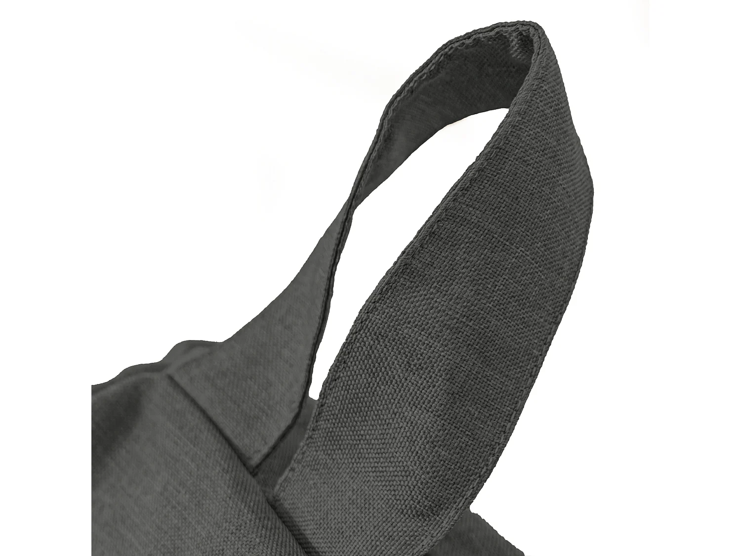 Pouf poire XL d'intérieur en tissu effet lin - 110x120 cm - Gris chiné