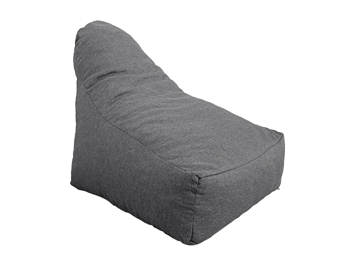 Pouf fauteuil XXL d'intérieur en tissu effet lin - 120x70x90 cm - Gris chiné