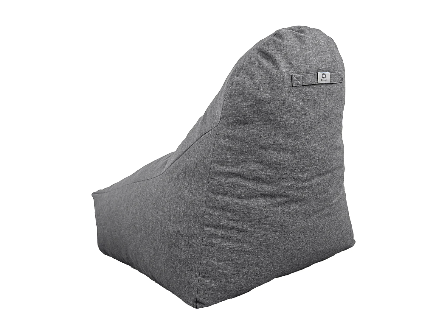 Pouf fauteuil XXL d'intérieur en tissu effet lin - 120x70x90 cm - Gris chiné