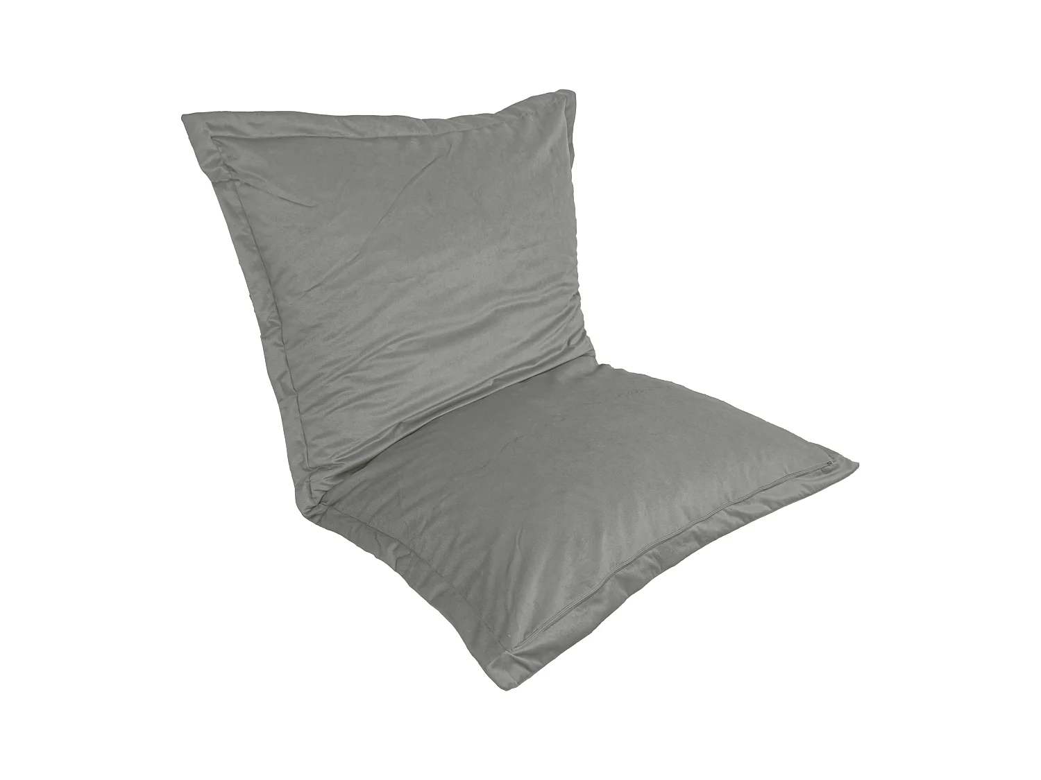 Pouf intérieur XL Housse en velours gris clair 150x100cm