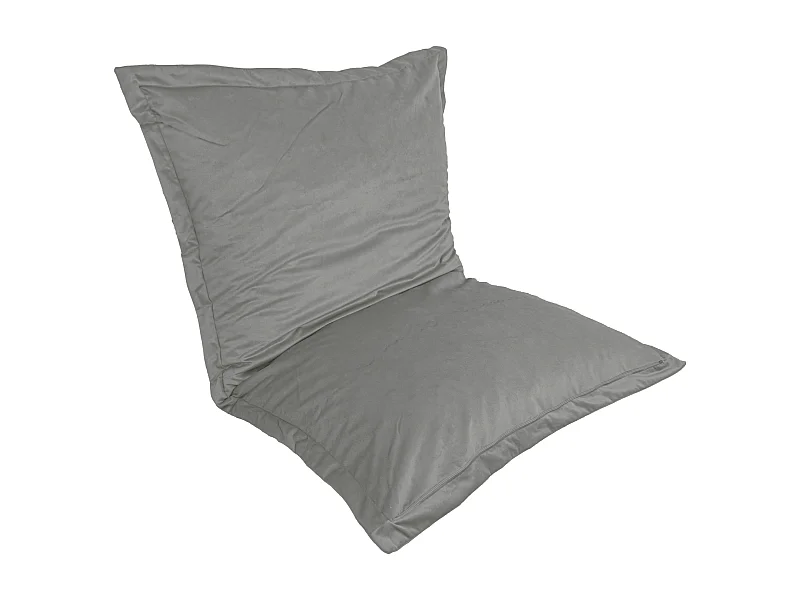 Pouf intérieur XL Housse en velours gris clair 150x100cm