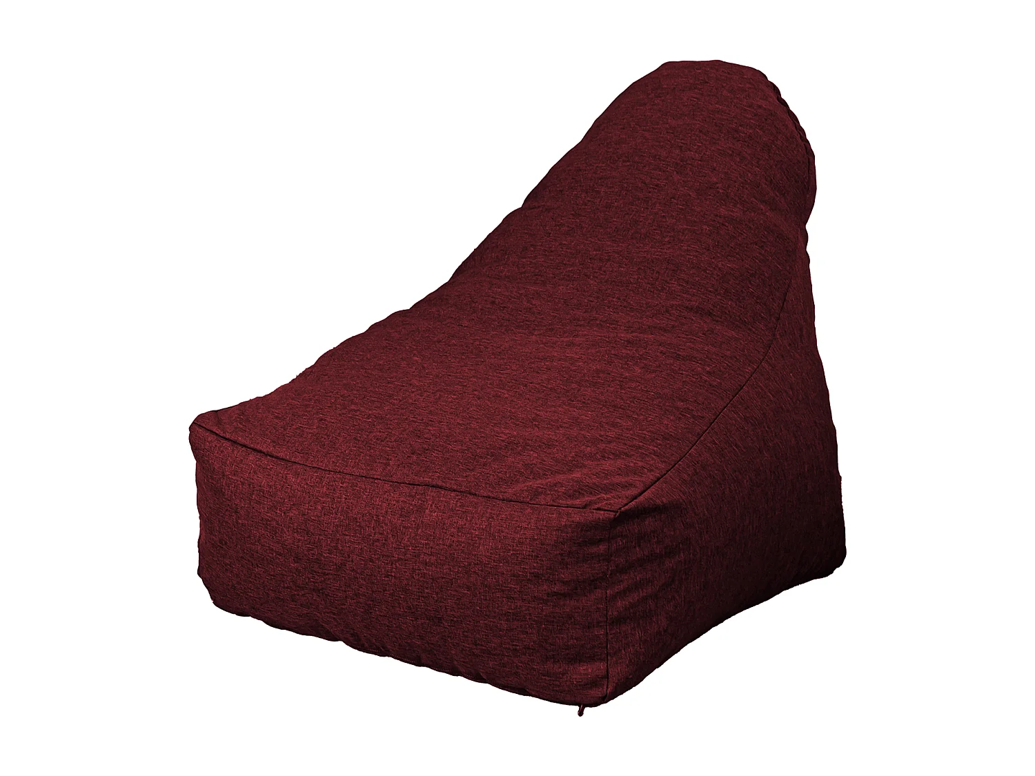 Pouf fauteuil XXL tissu effet lin - 120x70x90 cm - Prune