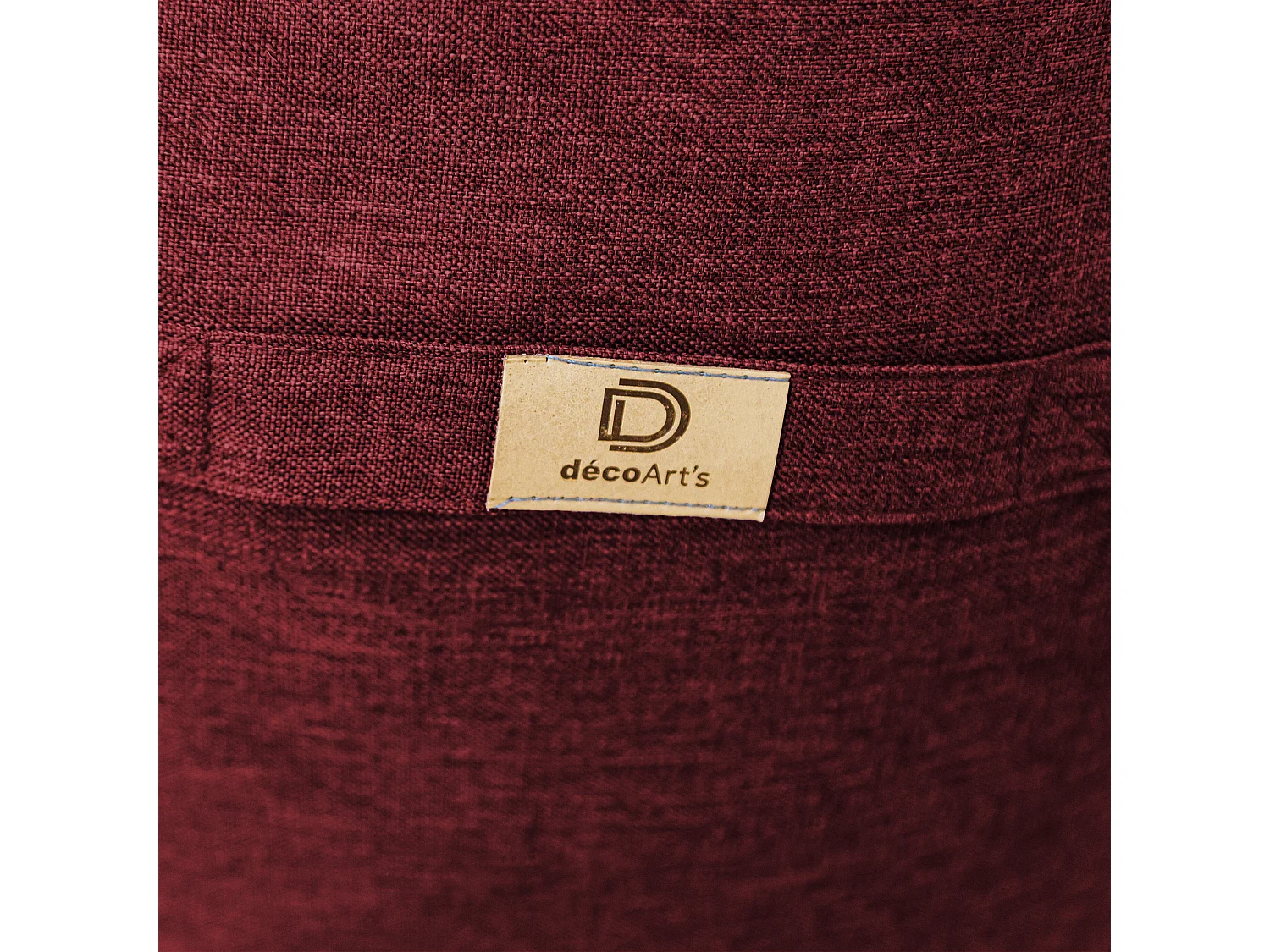 Pouf fauteuil XXL tissu effet lin - 120x70x90 cm - Prune