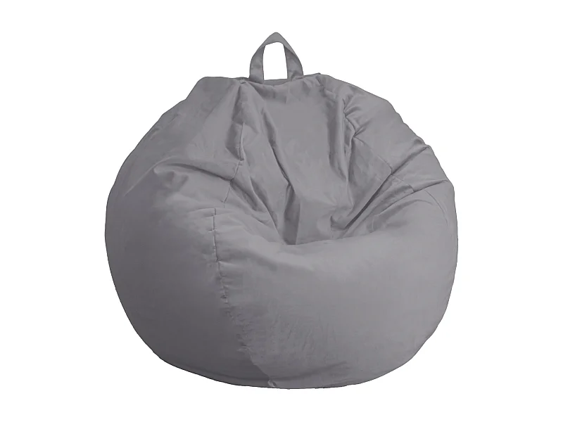 Pouf poire Géant XXL d'intérieur en tissu velours - 120x150 cm - Gris clair