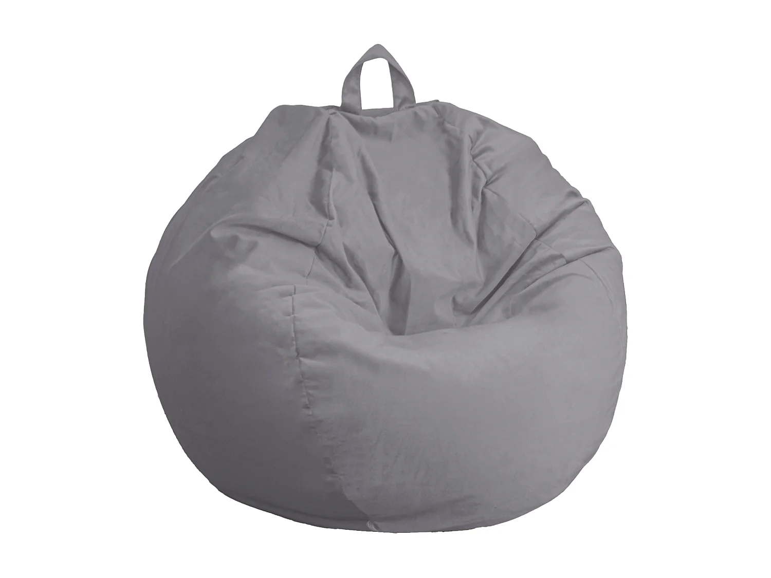 Pouf poire Géant XXL d'intérieur en tissu velours - 120x150 cm - Gris clair