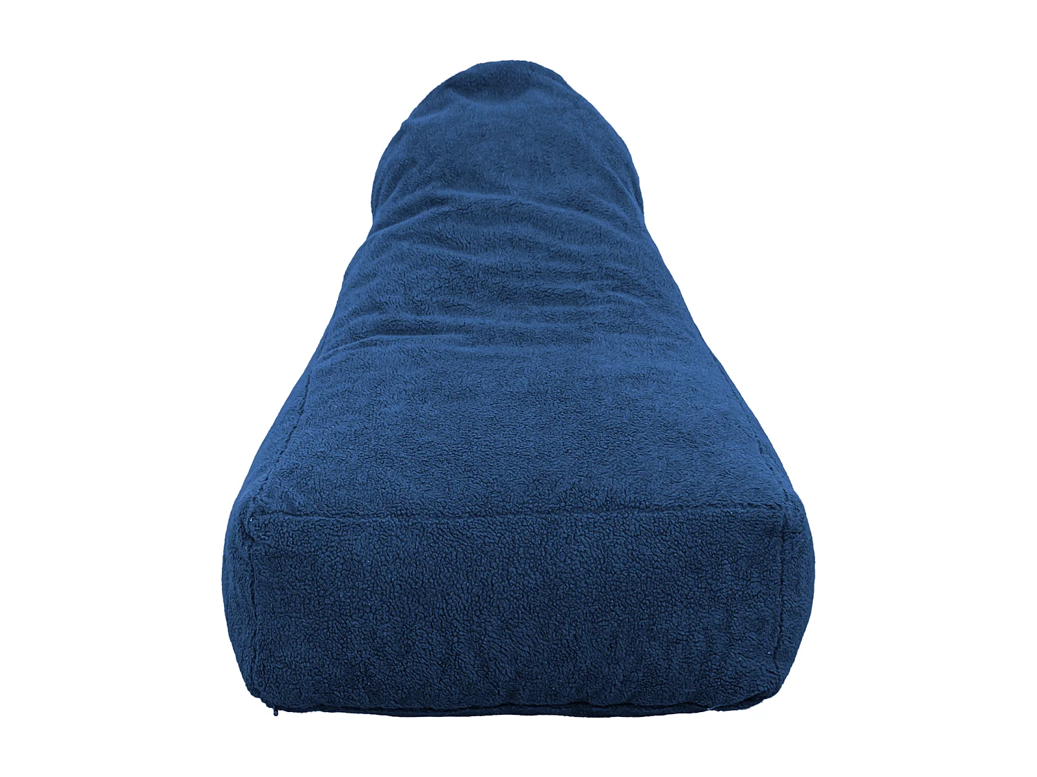 Pouf fauteuil XXL d'intérieur en tissu sherpa - 120x70x90 cm - Bleu pétrole