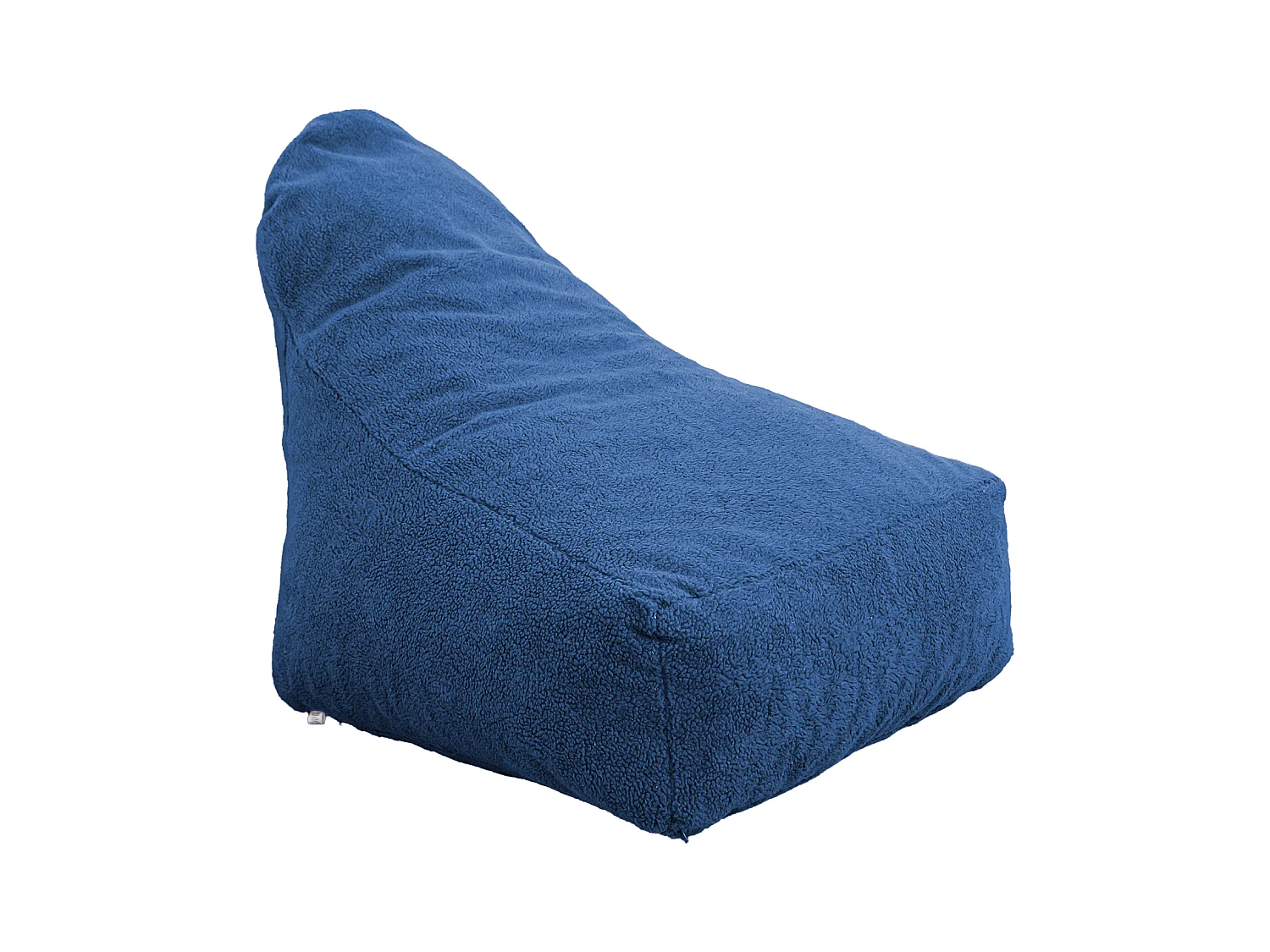 Pouf fauteuil XXL d'intérieur en tissu sherpa - 120x70x90 cm - Bleu pétrole
