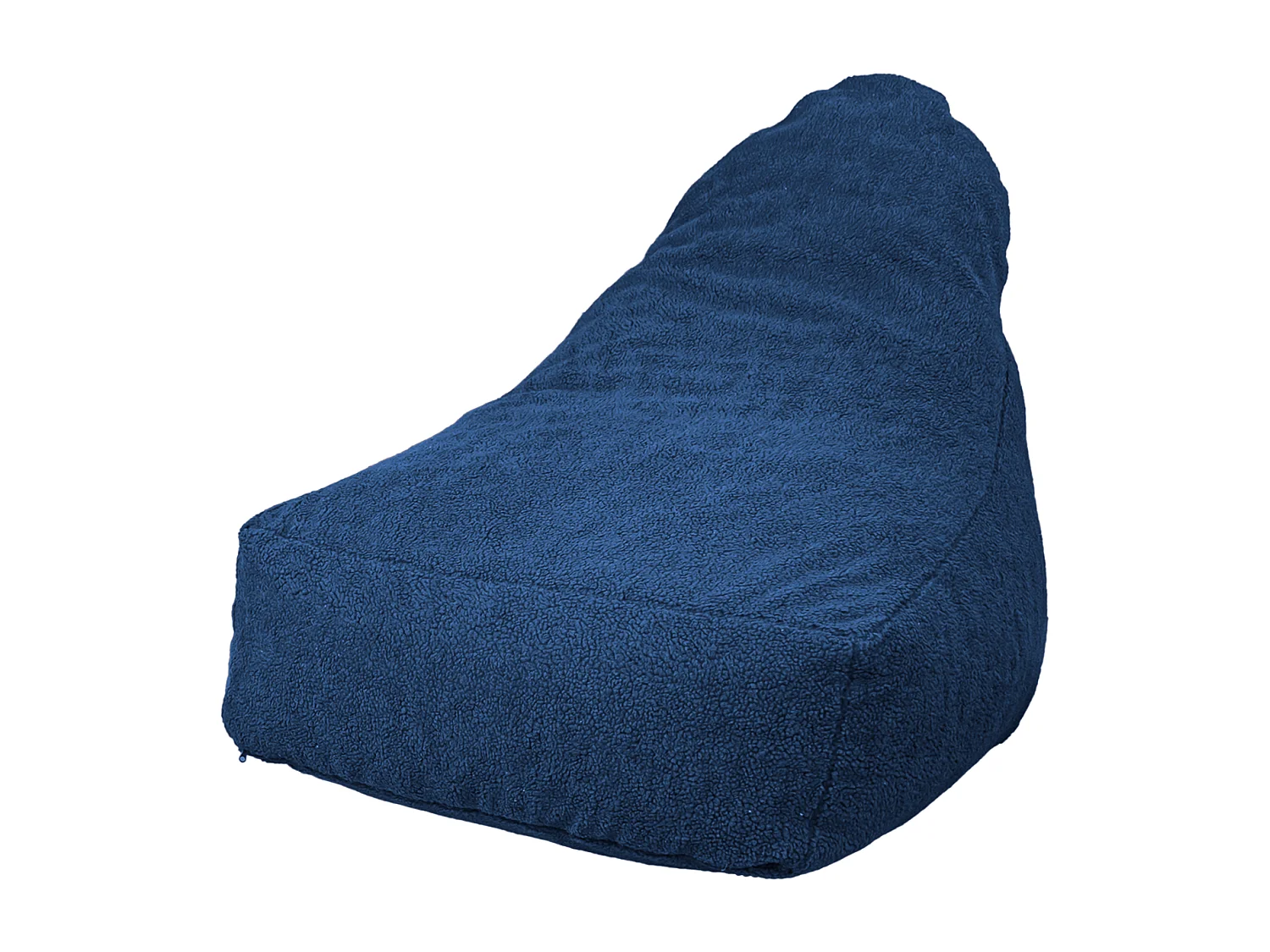 Pouf fauteuil XXL d'intérieur en tissu sherpa - 120x70x90 cm - Bleu pétrole