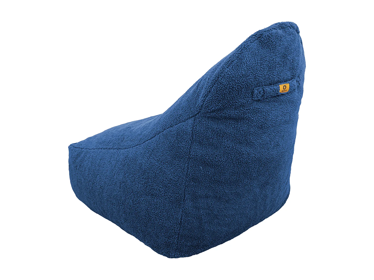 Pouf fauteuil XXL d'intérieur en tissu sherpa - 120x70x90 cm - Bleu pétrole