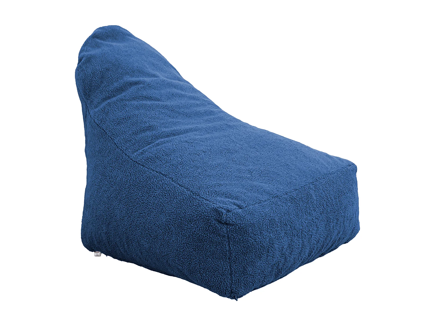 Pouf fauteuil XXL tissu sherpa - 120x70x90 cm - Bleu