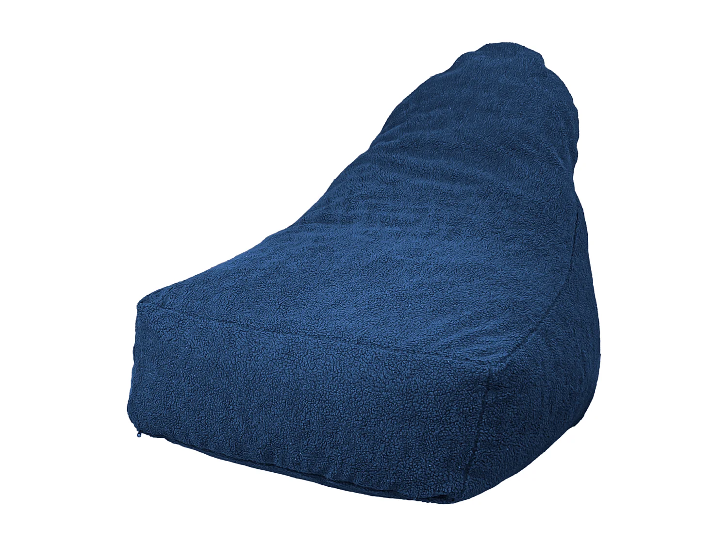 Pouf fauteuil XXL tissu sherpa - 120x70x90 cm - Bleu