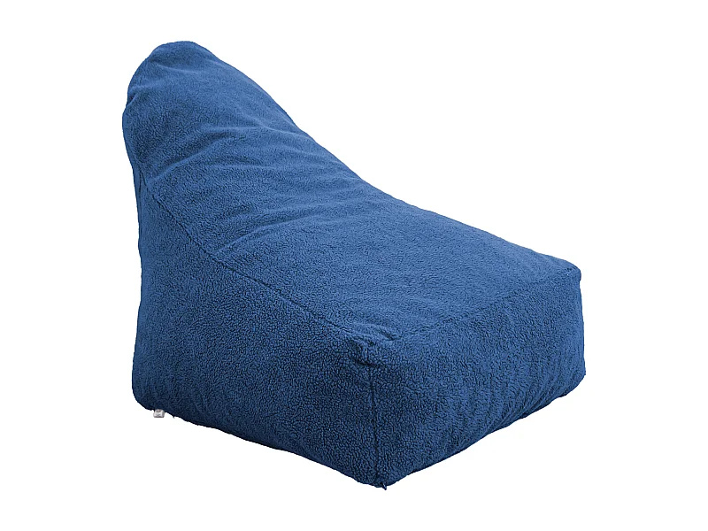 Pouf fauteuil XXL d'intérieur en tissu sherpa - 120x70x90 cm - Bleu pétrole