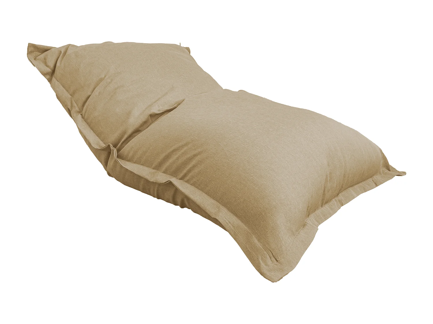 Pouf intérieur XXL Housse effet lin beige 190x155cm