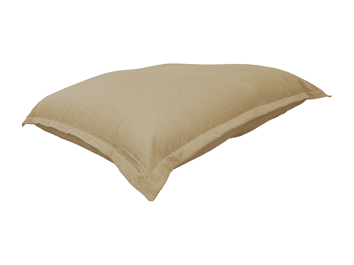 Pouf intérieur XXL Housse effet lin beige 190x155cm
