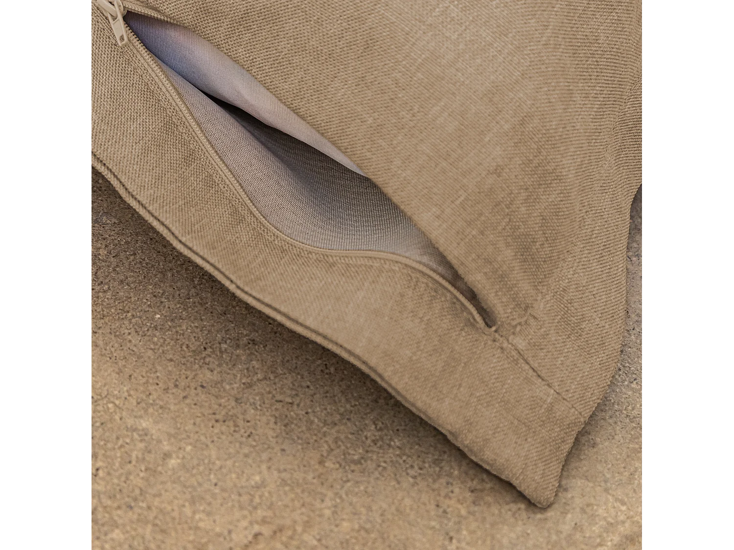 Pouf Intérieur XXL - Housse effet Lin - 190x155cm - Beige