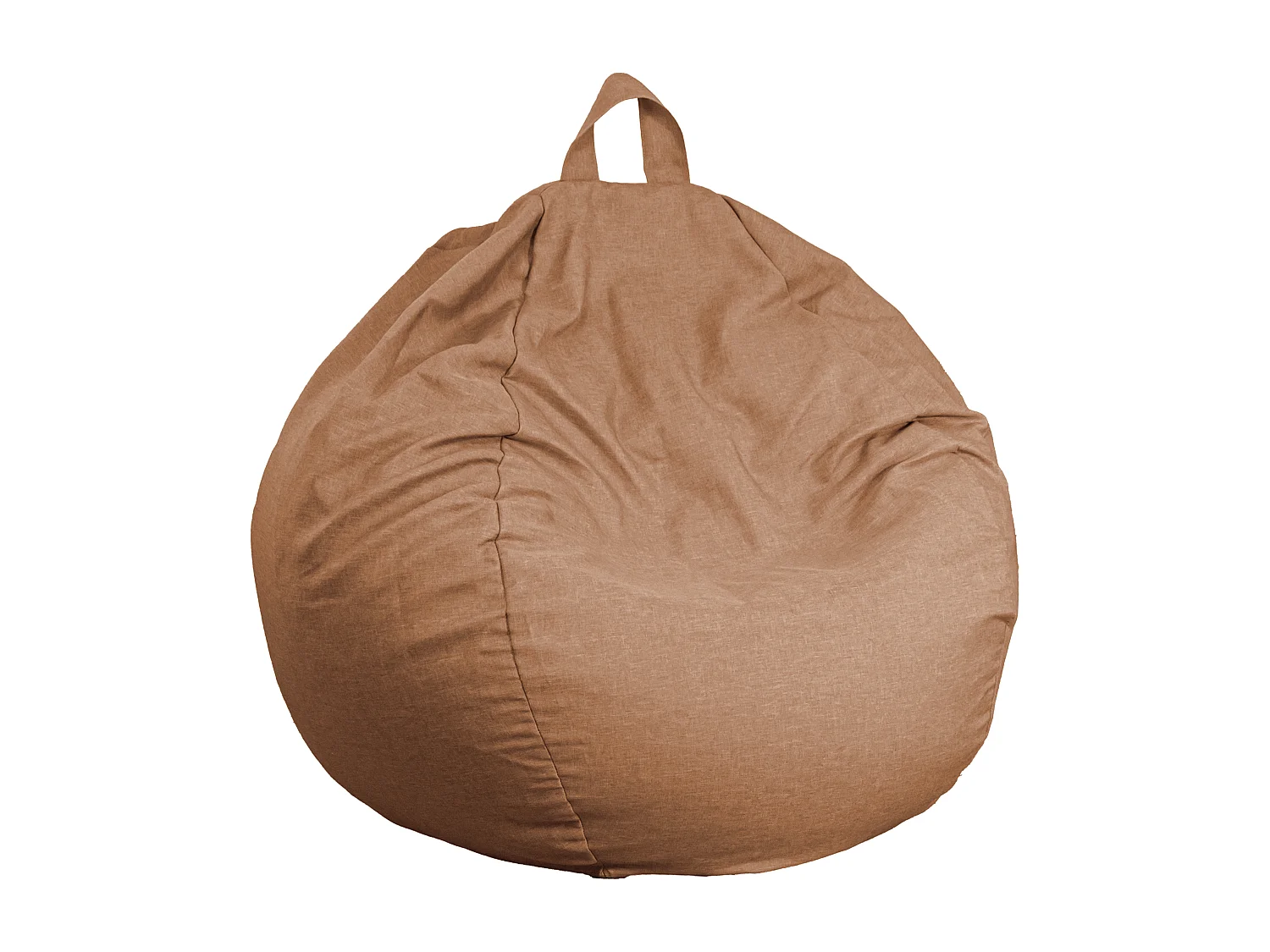 Pouf poire Géant XXL d'intérieur en tissu effet lin - 120x150 cm - Marron clair