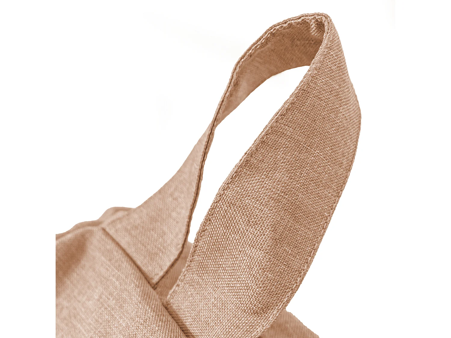 Pouf poire Géant XXL d'intérieur en tissu effet lin - 120x150 cm - Marron clair