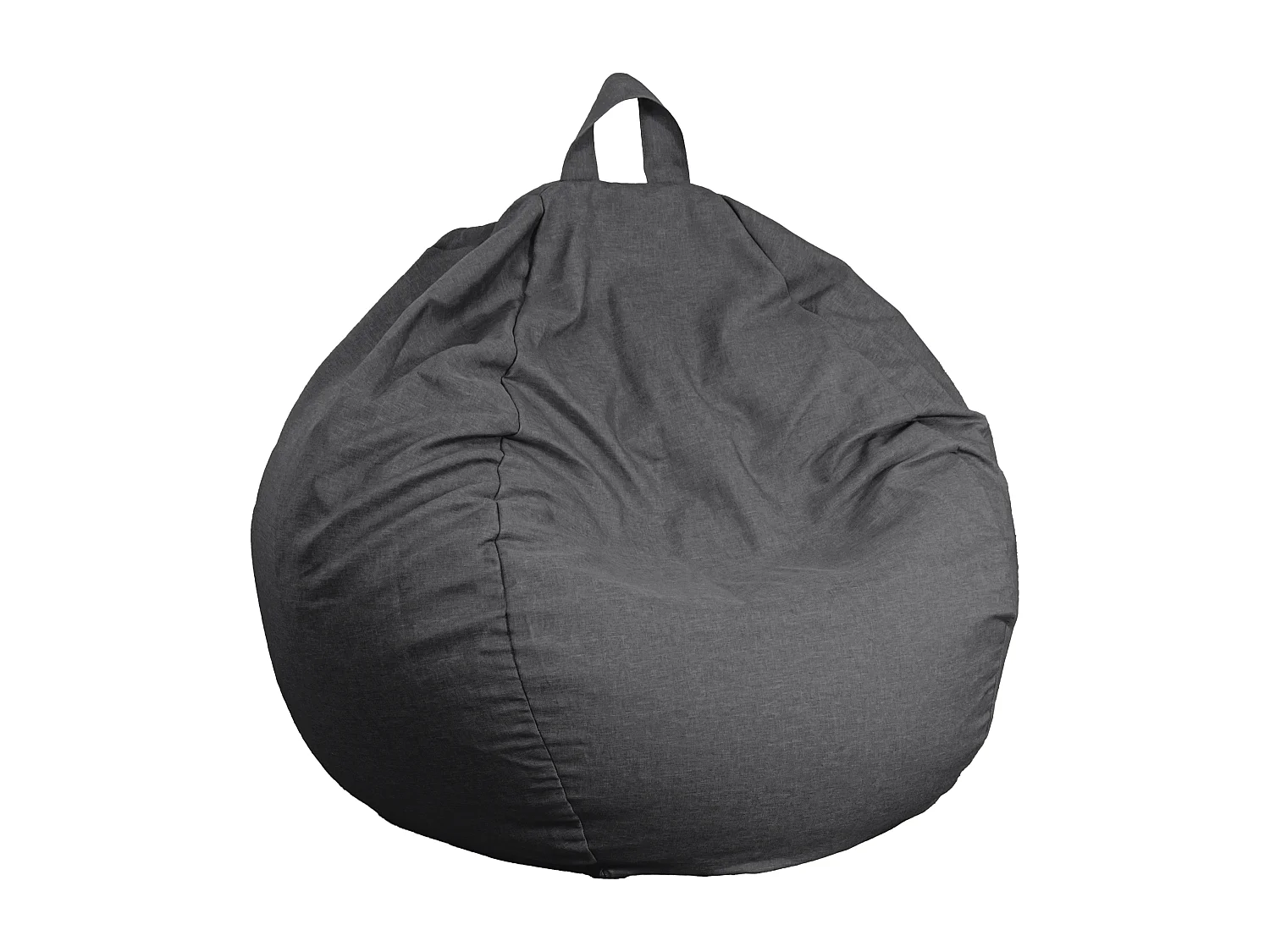Pouf Poire Géant XXL  tissu effet lin - 120x150 cm - Gris