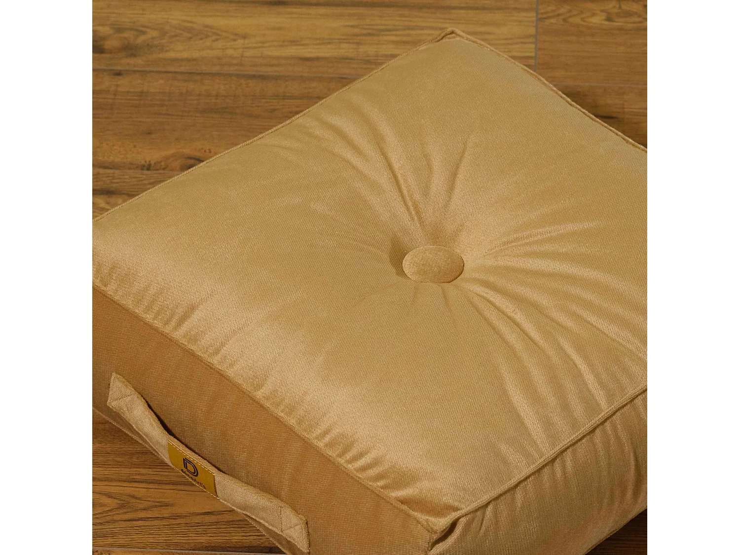 Lot de 2 coussins de sol en velours 40 x 40 x 14 cm lot de 2 - beige