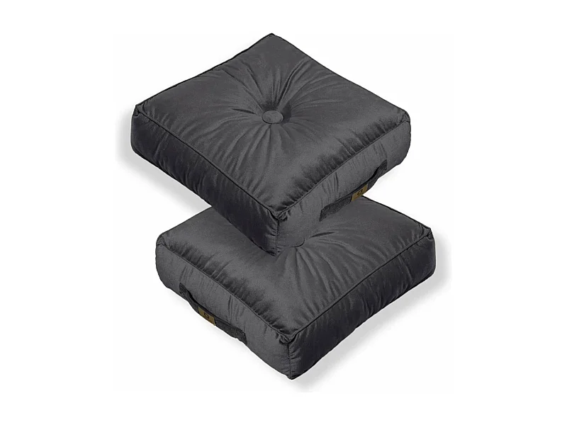 Lot de 2 coussins de sol en velours 54 x 54 x 18 cm lot de 2 - gris foncé