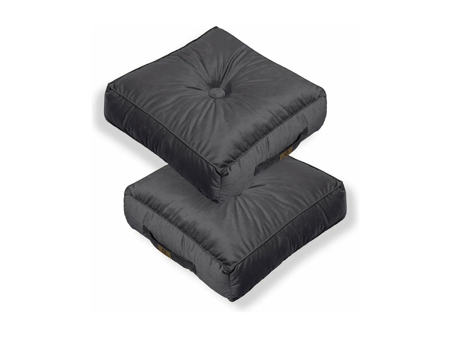 Lot de 2 coussins de sol en velours 54 x 54 x 18 cm lot de 2 - gris foncé