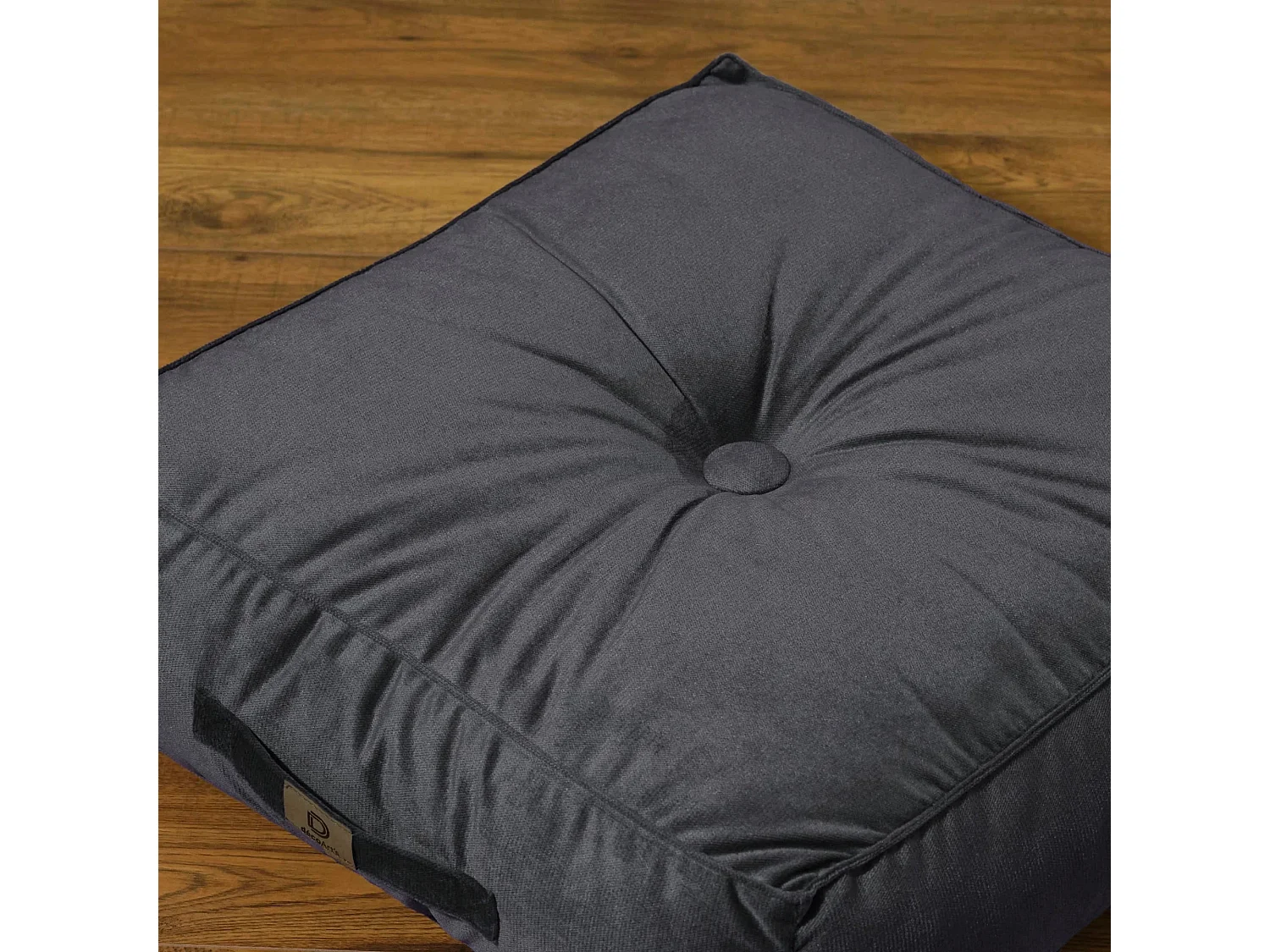 Lot de 2 coussins de sol en velours 54 x 54 x 18 cm lot de 2 - gris foncé