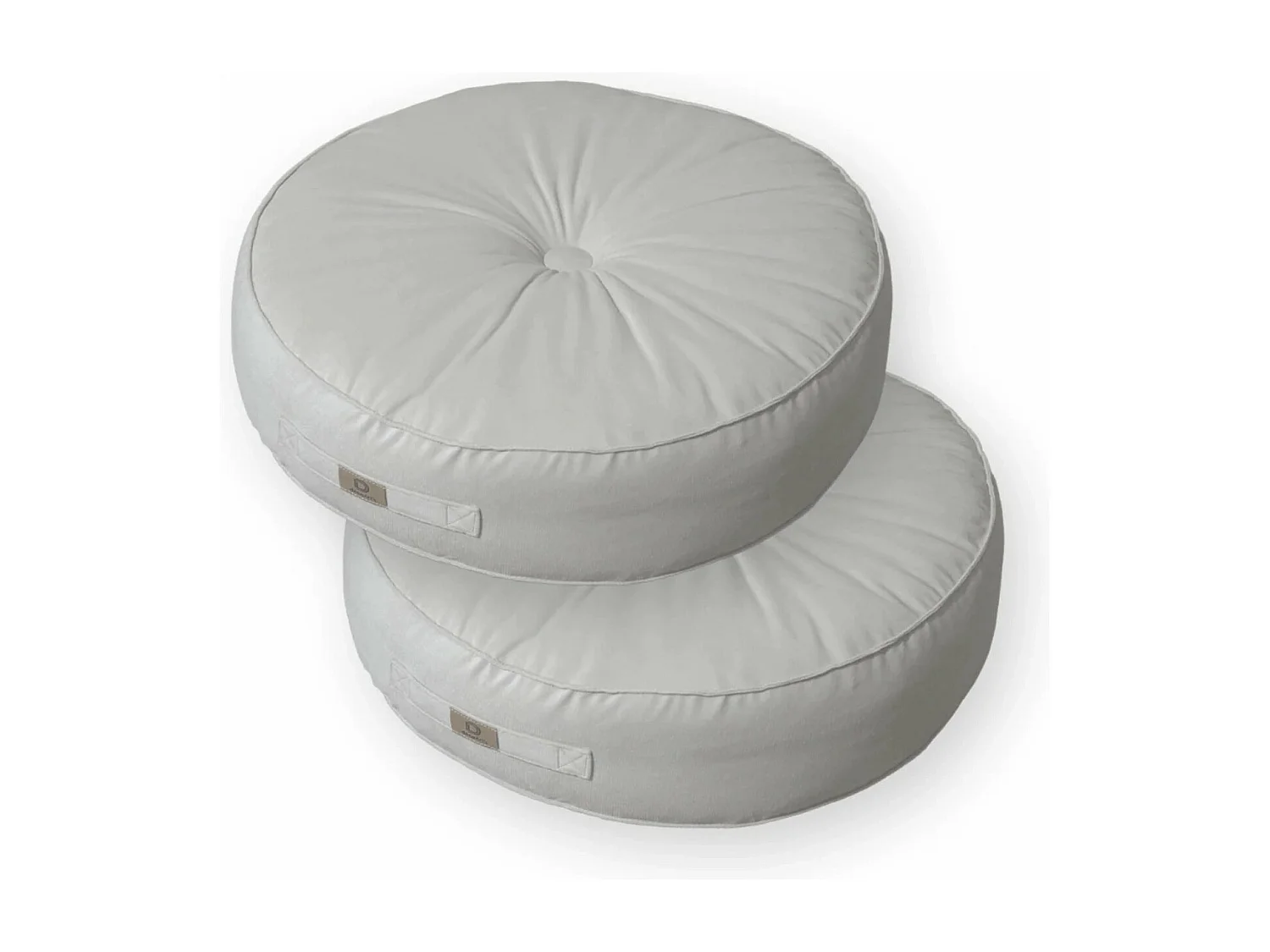 Lot de 2 coussins de sol en velours diamètre 50 lot de 2 - gris clair