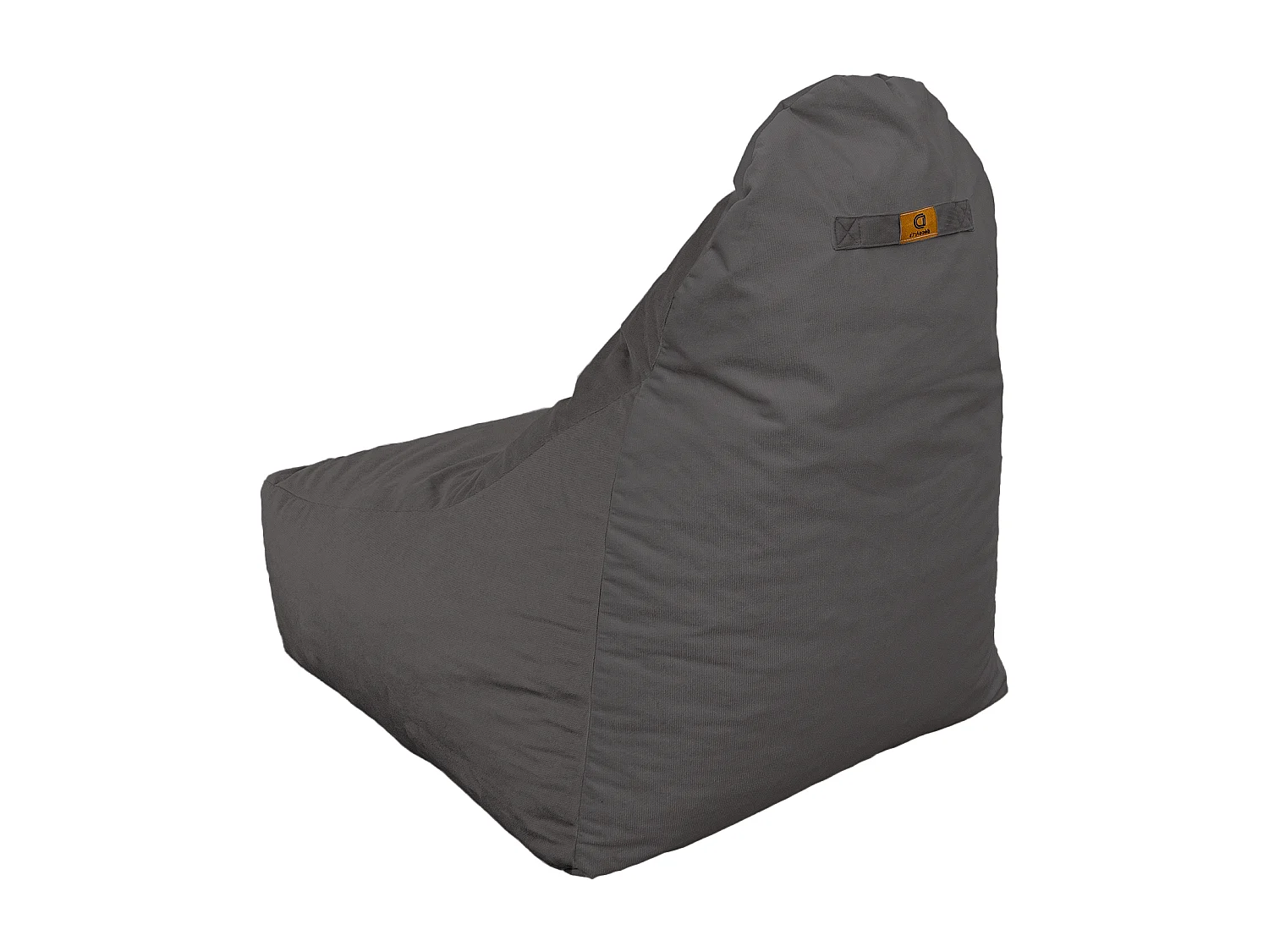 Pouf fauteuil XXL d'intérieur en tissu velours - 120x70x90 cm - Gris foncé