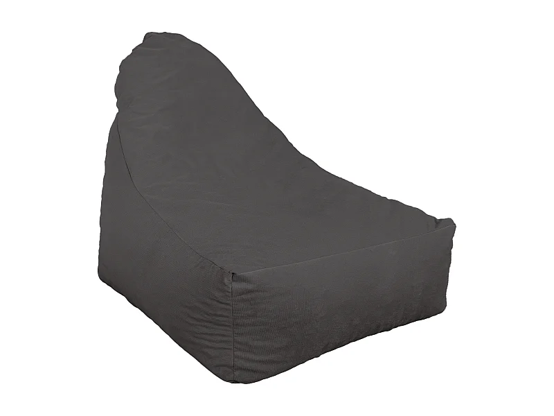 Pouf fauteuil XXL d'intérieur en tissu velours - 120x70x90 cm - Gris foncé