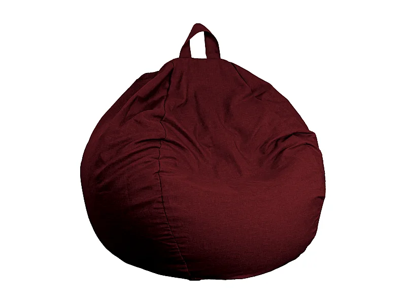 Pouf poire Géant XXL d'intérieur en tissu effet lin - 120x150 cm - Prune