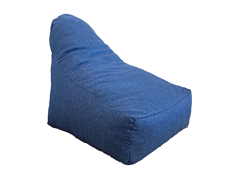 Pouf fauteuil XXL d'intérieur en tissu effet lin - 120x70x90 cm - Bleu indigo