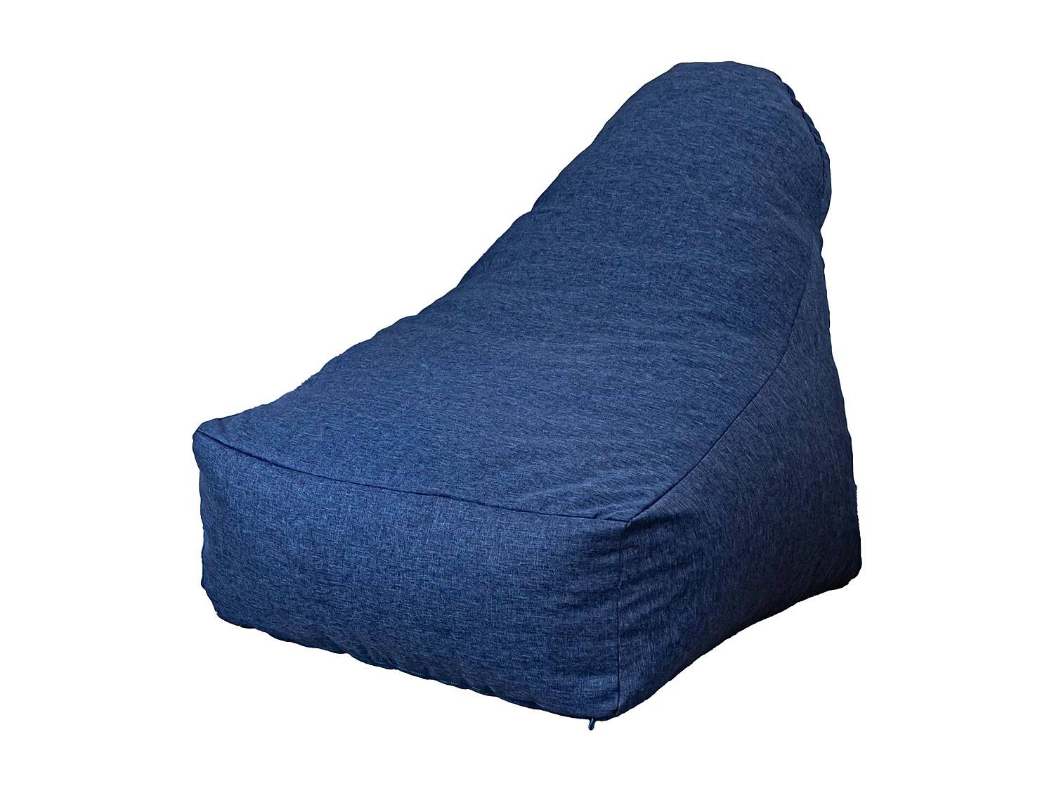 Pouf fauteuil XXL d'intérieur en tissu effet lin - 120x70x90 cm - Bleu indigo