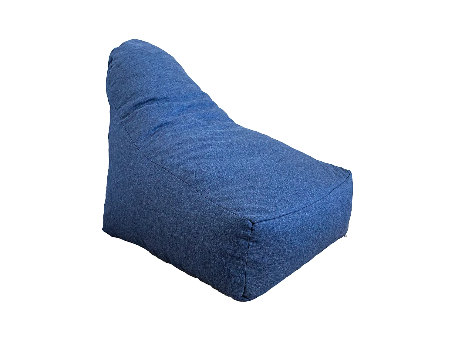 Pouf fauteuil XXL d'intérieur en tissu effet lin - 120x70x90 cm - Bleu indigo