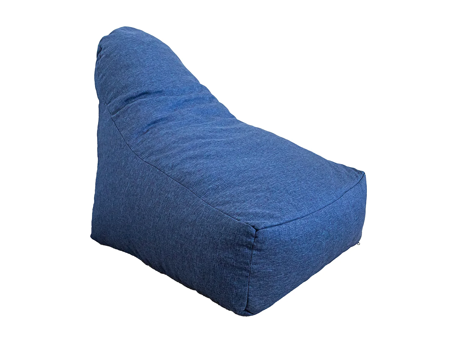 Pouf fauteuil XXL tissu effet lin - 120x70x90 cm - Bleu